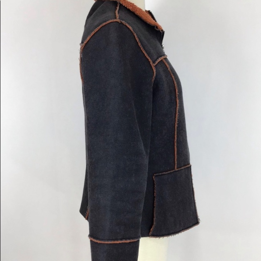 Sherpa lined moto zip Cropped 38 fitted
